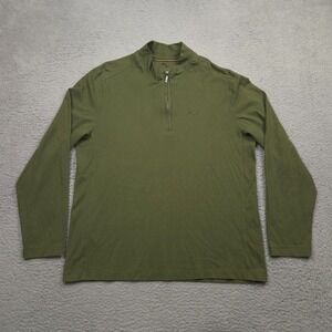Tommy Bahama Mens XXL Green Quarter Zip Pullover Cotton‎ Modal Mock Neck